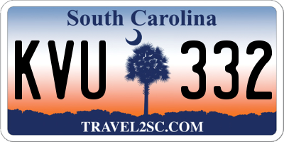 SC license plate KVU332