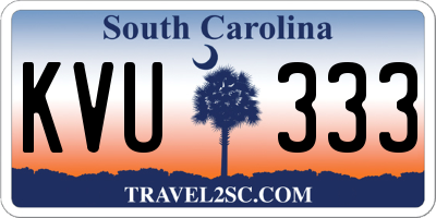 SC license plate KVU333