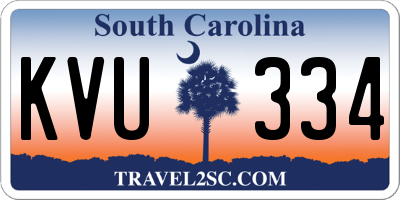 SC license plate KVU334