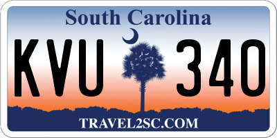 SC license plate KVU340