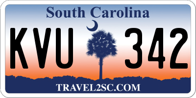 SC license plate KVU342