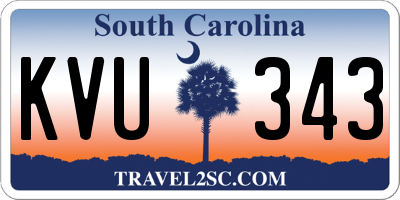 SC license plate KVU343