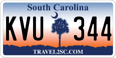 SC license plate KVU344