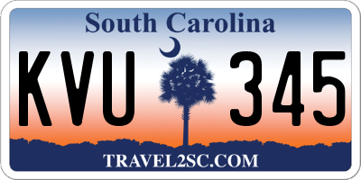 SC license plate KVU345