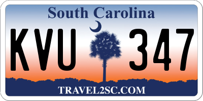 SC license plate KVU347