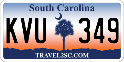 SC license plate KVU349