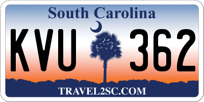 SC license plate KVU362