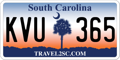 SC license plate KVU365