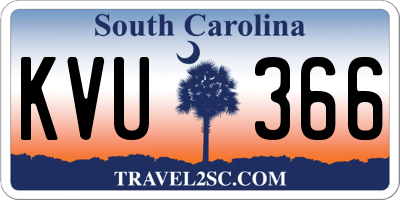 SC license plate KVU366