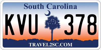 SC license plate KVU378