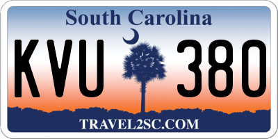 SC license plate KVU380
