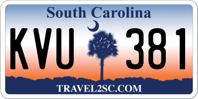 SC license plate KVU381