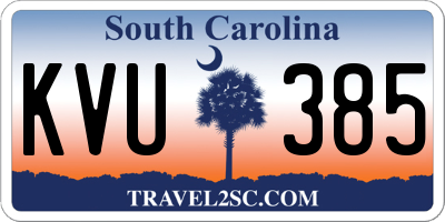 SC license plate KVU385