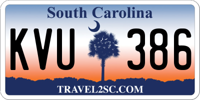 SC license plate KVU386