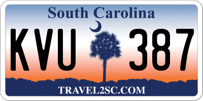 SC license plate KVU387