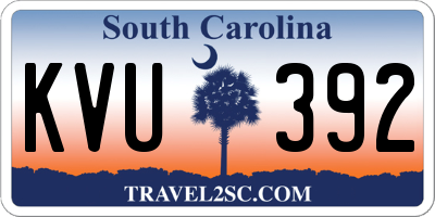 SC license plate KVU392