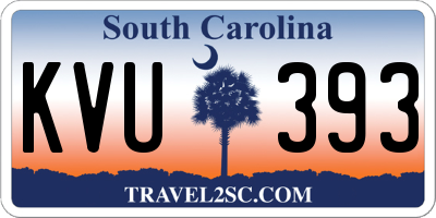 SC license plate KVU393