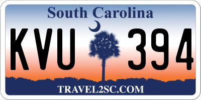SC license plate KVU394