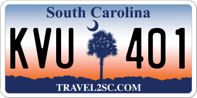 SC license plate KVU401