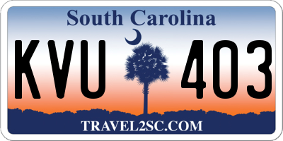 SC license plate KVU403