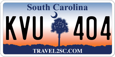 SC license plate KVU404