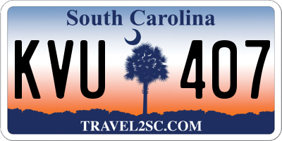 SC license plate KVU407