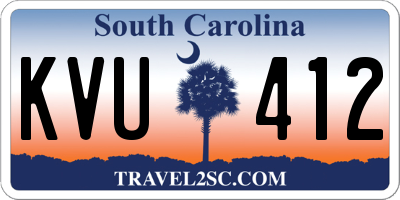 SC license plate KVU412