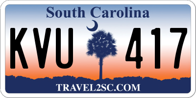 SC license plate KVU417