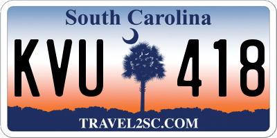 SC license plate KVU418