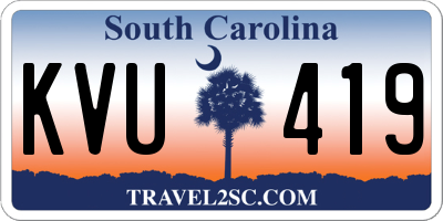 SC license plate KVU419