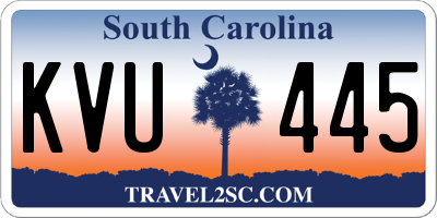 SC license plate KVU445