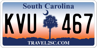 SC license plate KVU467