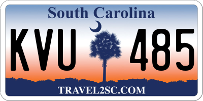 SC license plate KVU485