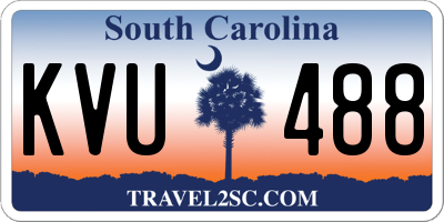 SC license plate KVU488