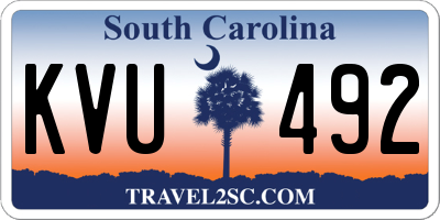 SC license plate KVU492