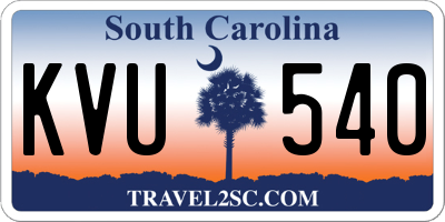 SC license plate KVU540