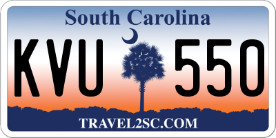 SC license plate KVU550