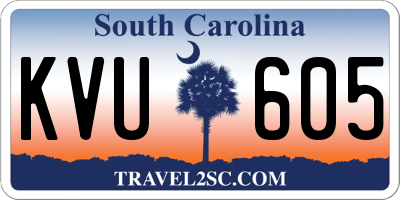SC license plate KVU605