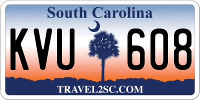 SC license plate KVU608