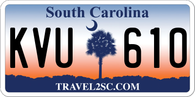 SC license plate KVU610