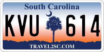 SC license plate KVU614