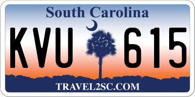 SC license plate KVU615