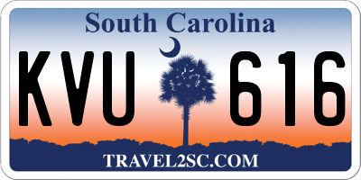 SC license plate KVU616