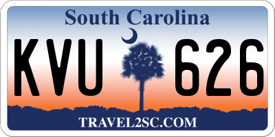 SC license plate KVU626