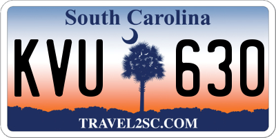 SC license plate KVU630