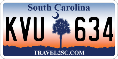 SC license plate KVU634