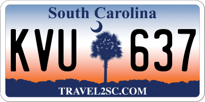 SC license plate KVU637