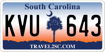 SC license plate KVU643