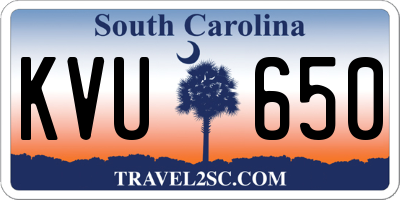 SC license plate KVU650