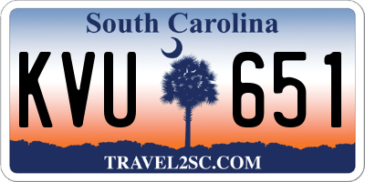SC license plate KVU651